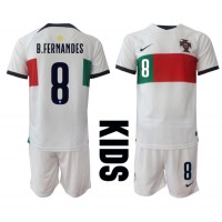 Dres Portugalsko Bruno Fernandes #8 Preč pre deti MS 2022 Krátky Rukáv (+ trenírky)